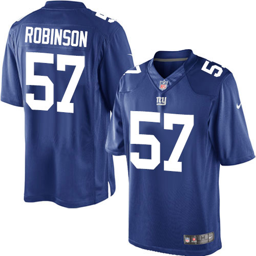 Men's Limited Keenan Robinson Nike Jersey Royal Blue Home - #57 NFL New York Giants